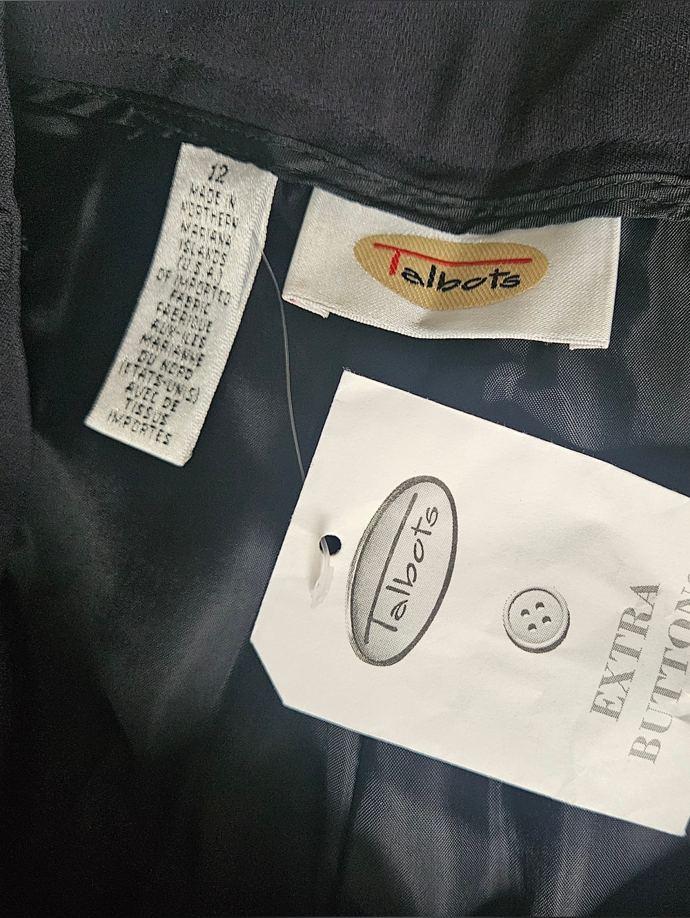 NWT TALBOTS Navy Blue Fully Lined Pleated Trousers | SZ 12 - Picture 7 of 8